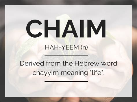 Meaning of l'chaim - Chai Symbol. Usually pronounced with a kh sound, c hai is a Hebrew word that means life, alive or living. Sometimes, it’s referred to in the plural form chaim. The symbol is composed of two Hebrew letters, chet (ח) and yud (י). As far back as the earliest Jewish roots, the letters were used as symbols in their faith.